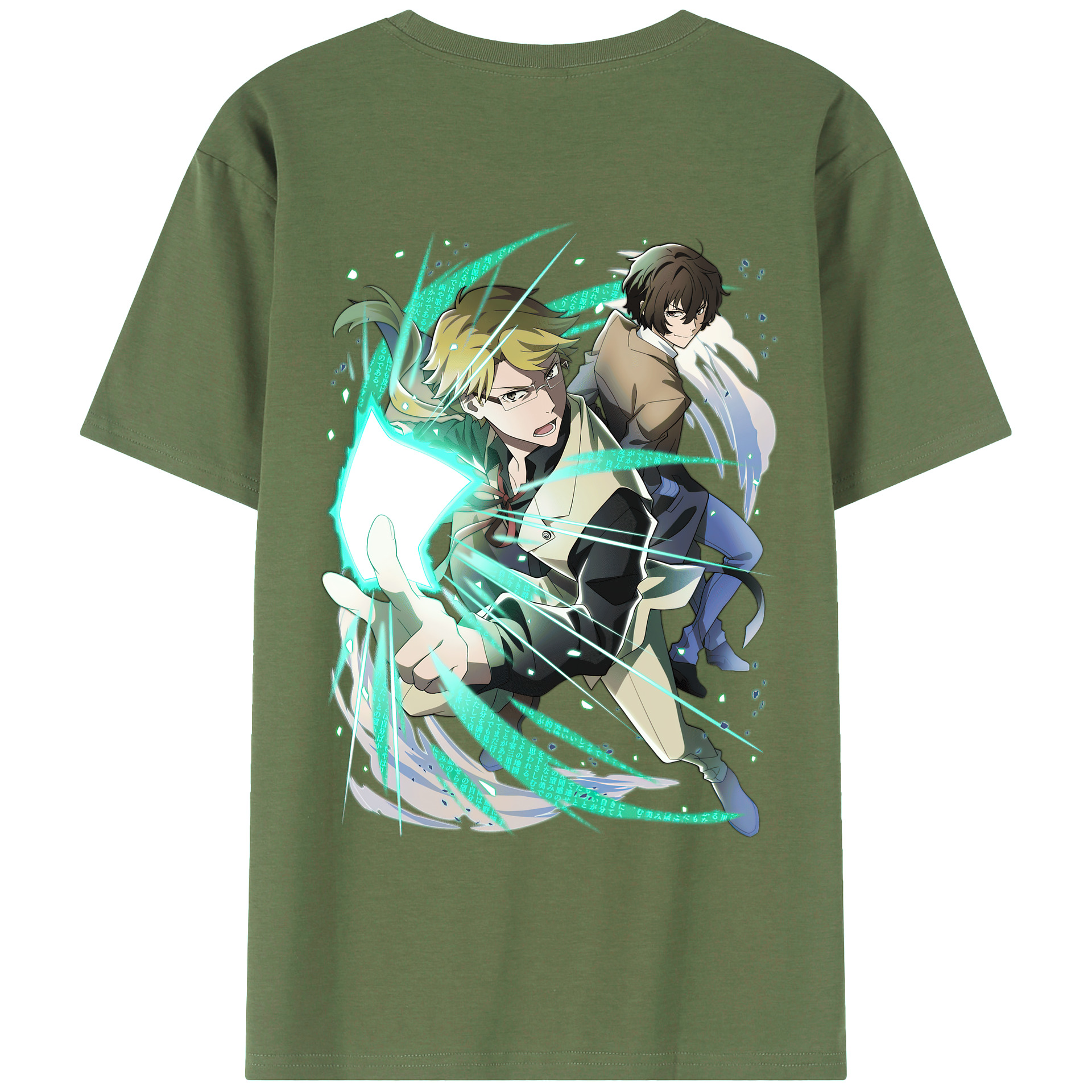 （画像用） 文豪ストレイドッグス Bungo Stray Dogs 綿100％ メンズ半袖Tシャツ（バックプリント） 通気性